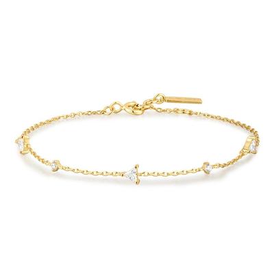 [Worn by Ailee, Fumina, and Lee Chae-young] Triangle Cubic Zirconia Station Bracelet B059-03G