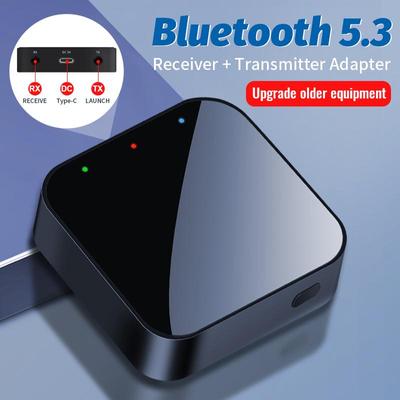 2-in-1-Bluetooth-5.3-Empfänger/Sender, 3,5-mm-AUX-Buchse, Stereo-Musik-Player, kabelloser Audioadapter für PC, TV, Kopfhörer