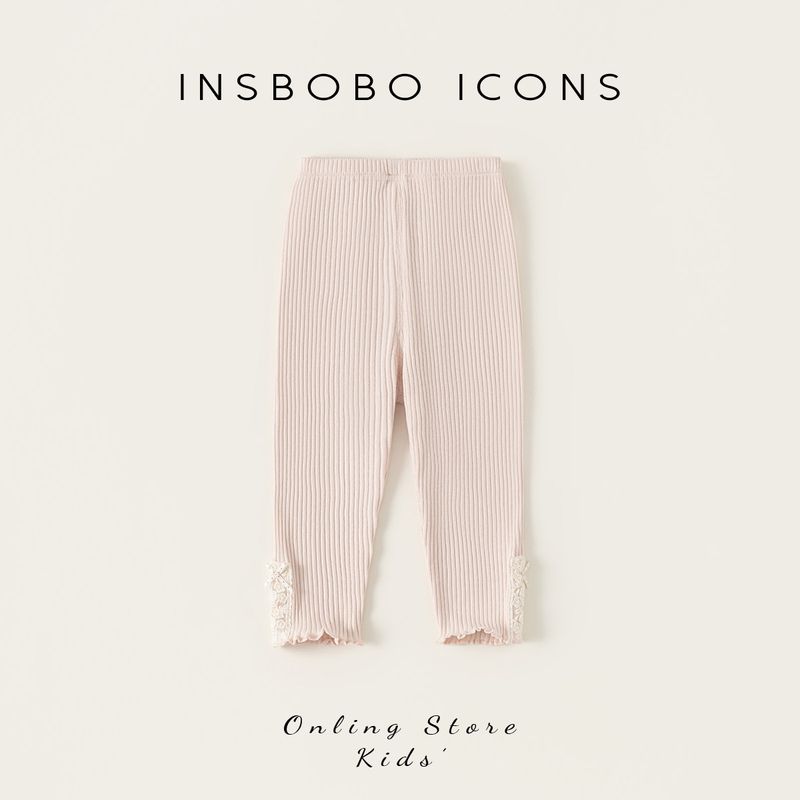 Insbobo Girls Pants Baby Leggings 2026 Spring New Children s Long Pants Girls Stylish Children s Clothing Trendy Pink 100