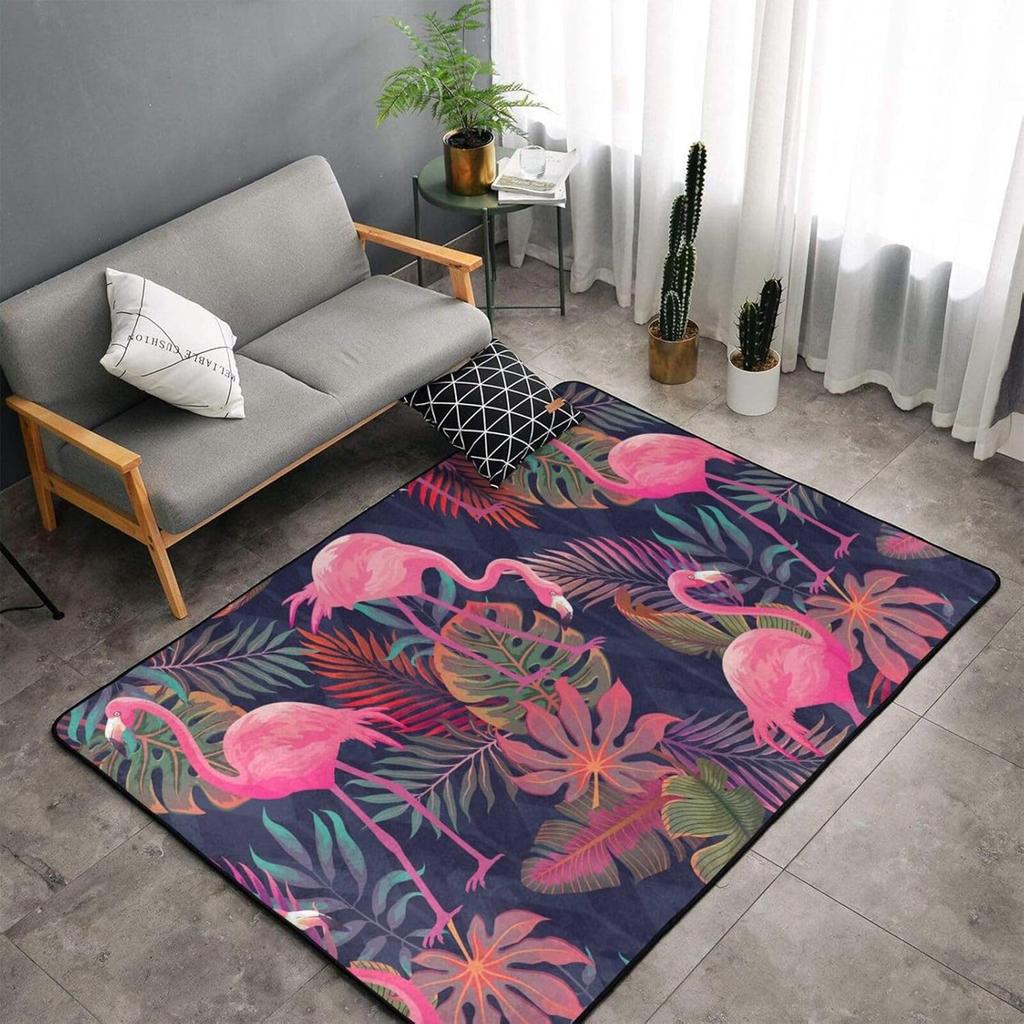 Cute Dog Paws Area Rug Non-Slip Soft Microfiber Washable Inside Floor Mats Black and White Animal Tracks Throw Rugs Carpet for