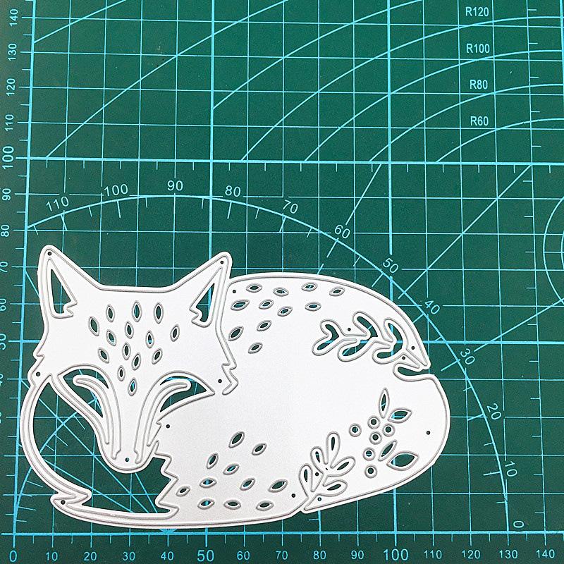 Sleeping Fox Art Pattern Scrapbooking Metal Cutting Dies Stencils for DIY Album Paper Card Decor