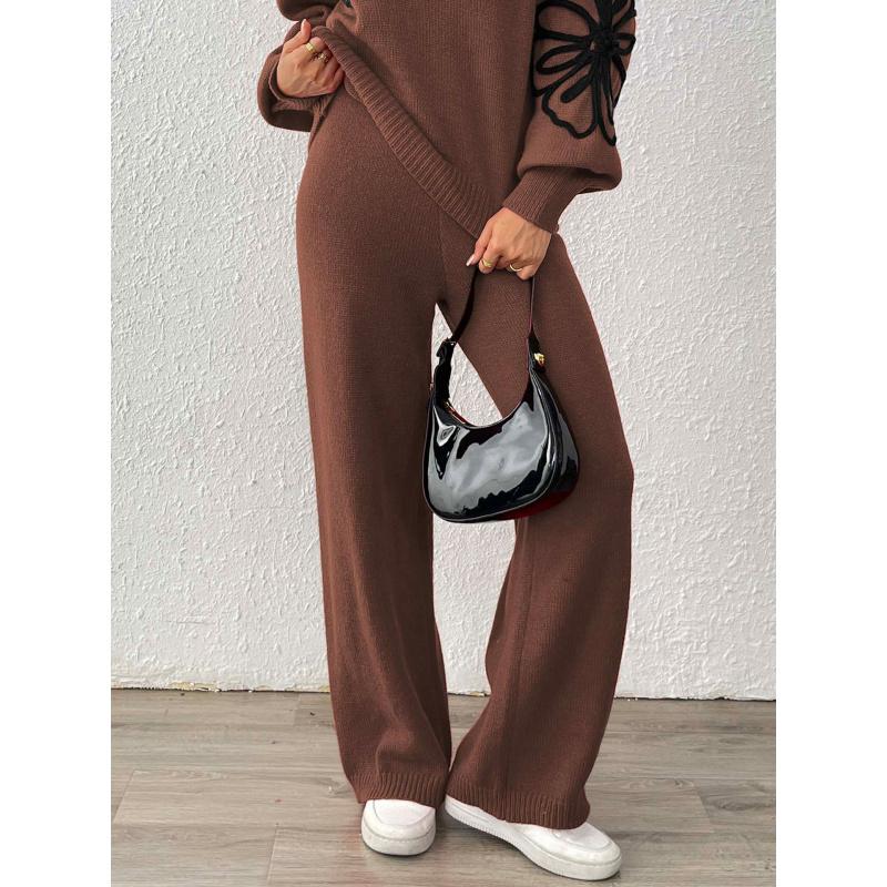 

Жіночі довгі штани повсякденні штани з широкими штанинами штани з високою посадкою прямі штани штани з широкими штанинами осінньо-зимові вовняні штани для жінок S кавовий