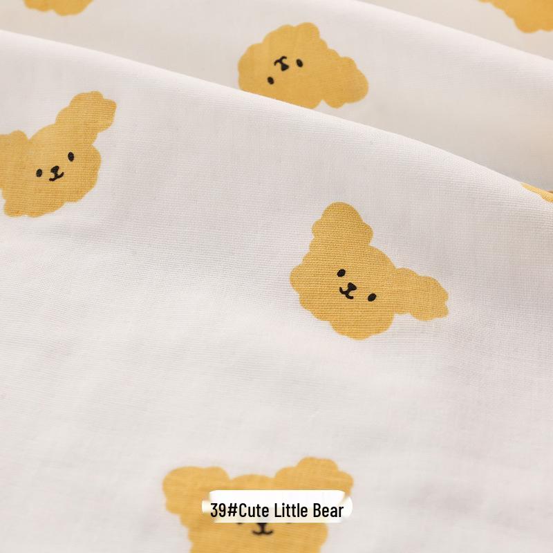 100% Cotton Double Layer Gauze Fabric: Cartoon Baby Pajamas, Drool Bibs, Bath Towels, Fabric Remnants.