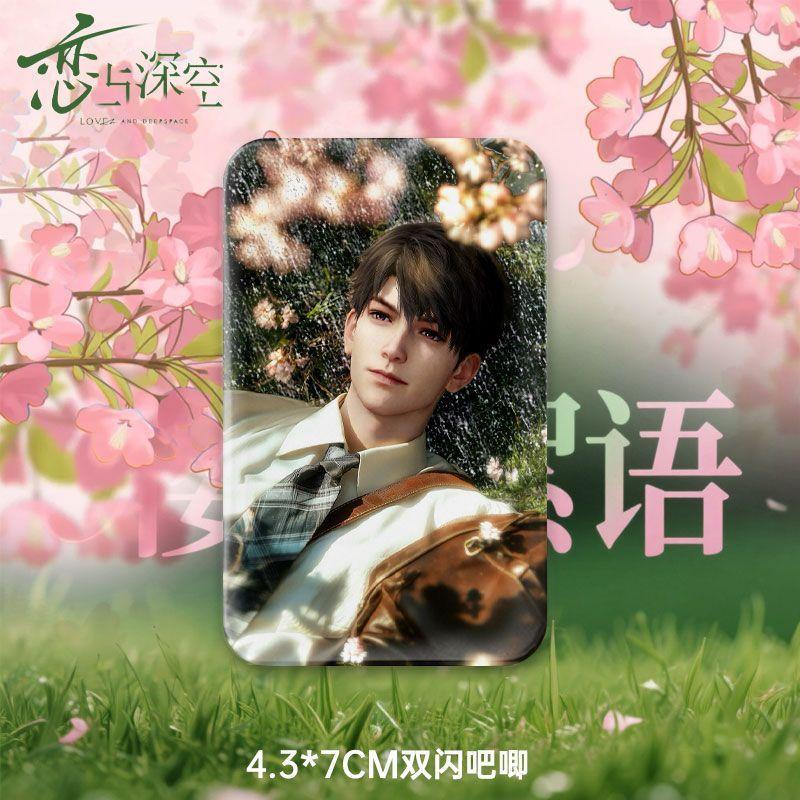 Hot Game Love and Deepspace Xavier Zayne Rafayel Sylus Caleb Cherry Blossom Series Rectangular/Oval Badges Backpack Accessories