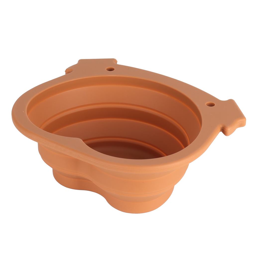 600ml Zusammenfaltbarer Hundenapf Braun Langlebig Multifunktional Faltbar Tragbarer Hundenapf für Wandern Camping