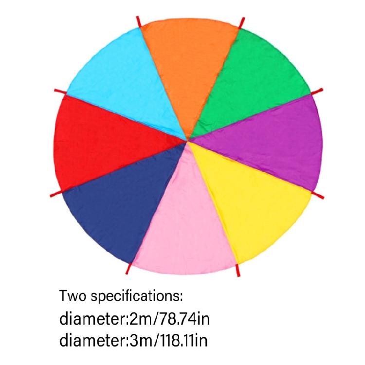 Rainbow Umbrella for Adults Kids Sports Toy Kids Parachute Outdoor Play Equipment Parachute Props Rainbow Parachute Toy