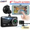 1080P 4-inch Touch Screen Dual Lens Front And Rear Optional Car DVR Dash Cam for Cars Night Vision Video Recorder Black Box