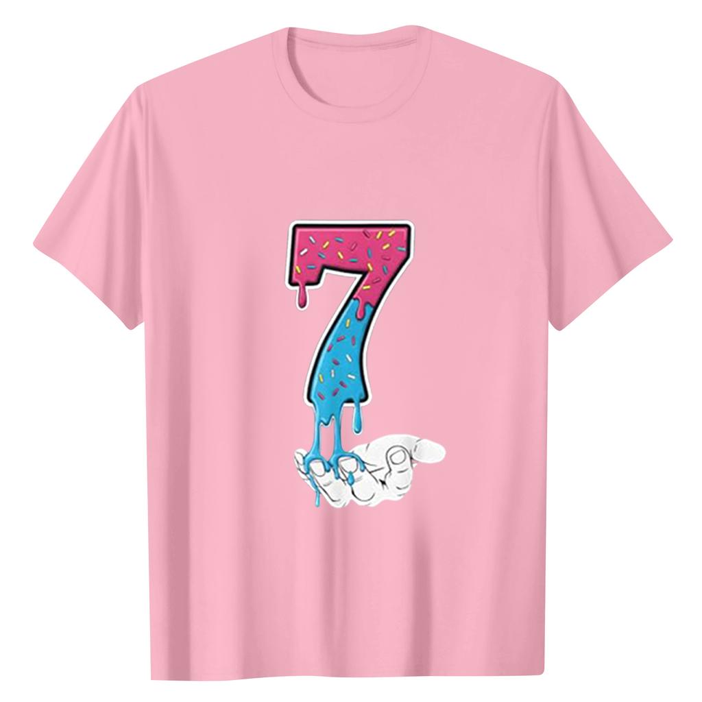 Ladies' Digital Printed Casual Round Neck Short Sleeved Top