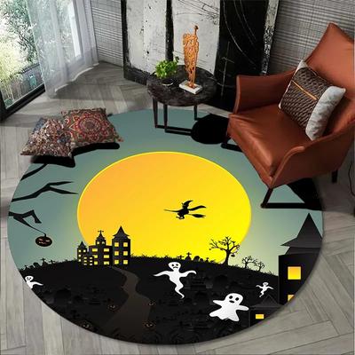 Halloween Atmosphäre Teppich Wohnzimmer Schlafzimmer Badematte Kinderspiel runder Bodenteppich Heimdekoration