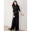 Elegant High-Neck Vest & Wide-Leg Pants 3-Piece Set