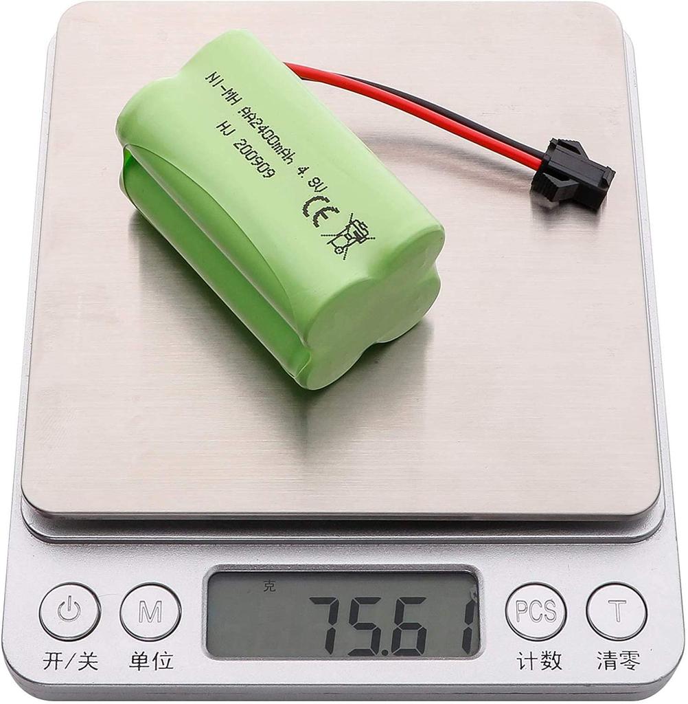 Oppladbart Ni-MH Batteri 4.8V 2400mAh AA | SM-2P Kontakt | For RC Båt, RC Buss, Drone Radiofly Space Kondor | USB-kabel Inkludert | Grønn