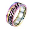 Unisex Titanium Steel Roman Numerals Twist Chain Ring Party Jewelry Gift