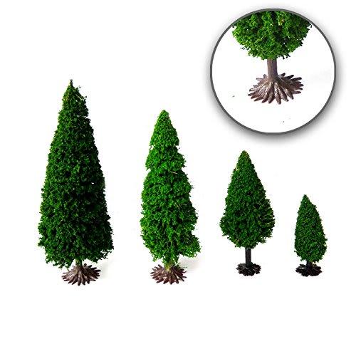 OrgMemory Model Trees, 19 Trees, 5-15 cm HO Gauge, for Diorama, Landscape, Railway Models, Architectural Models, and Miniature Garden Dioramas