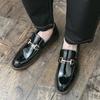 Business minimalist or men's leather shoes luxury designer styles Party Plus size New black and white shoes 38-47