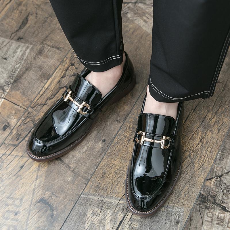 Business minimalist or men's leather shoes luxury designer styles Party Plus size New black and white shoes 38-47