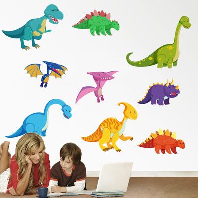Kendin Yap Renkli Dinozor Duvar Çıkartmaları Çocuklar İçin Çıkarılabilir Kreş Anaokulu Oturma Odası Dekoru Çizgi Film Dino Çıkartmaları Kolay Soy & Yapıştır
