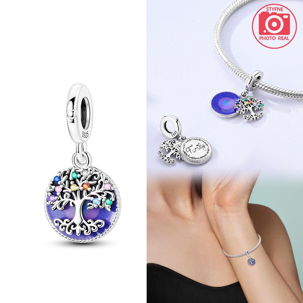 Pingente Família Árvore da Vida Lindo de Cobre Compatível com Pulseira Original Joia Fina DIY Presente Para Mulheres