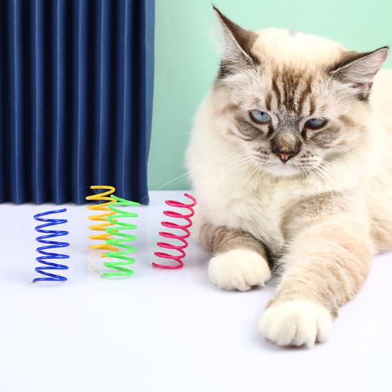 Yousheng 12Pcs Cat Spiral Spring Interactive Bite Resistant Training Cat Coil Spiral Springs for Swatting