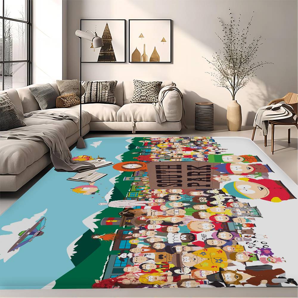 Cartoon S-South Cute P-Park Room Mats Retro Multiple Choice Living Room Kitchen Rug Non-Slip Welcome Rug