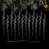 Clear Acrylic Icicle Ornaments Twisted Water Drop Design Snowflake Ornaments Set  Home Decoration