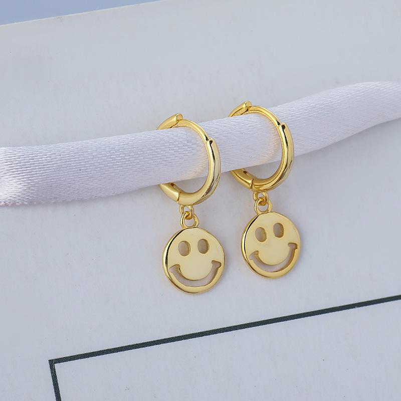 

Серьги-смайлики в японском и корейском стиле для женщин - Универсальный, простой и модный круглый дизайн с выражением