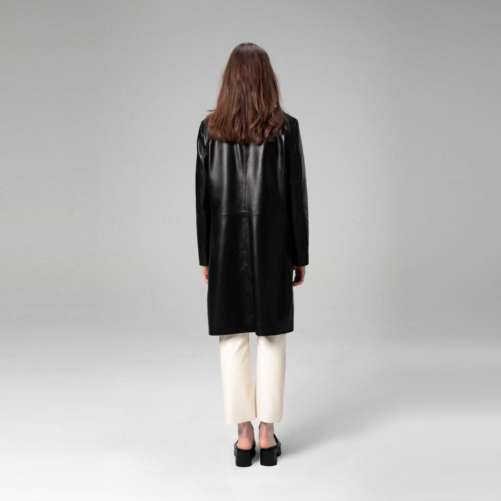 Dericlub Damen-Trenchcoat aus 100 % echtem Leder