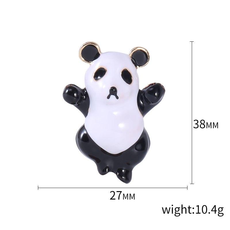 Blucome Cute Enamel Bamboo Panda Animal Brooch for Kids Rhinestone New Fashion Shirt Dress Backpack Jewelry Pins