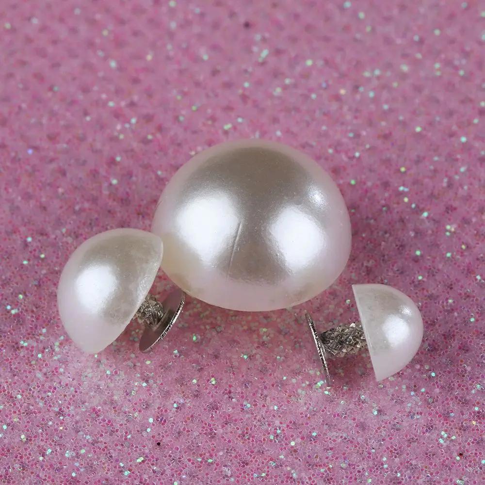 30/50pcs Hat Bag Crafts Garment Decoration Half Round Cloth Button Scrapbooking Pearl Rivets