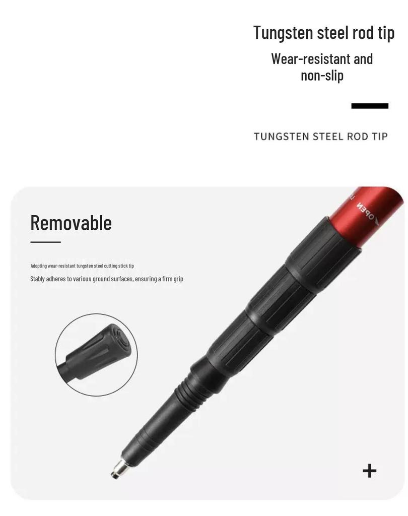 Bâton de trekking rétractable en aluminium pour la randonnée et la marche