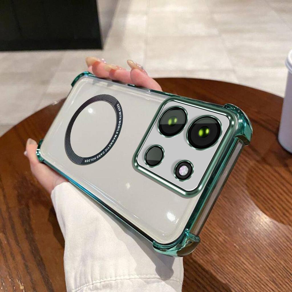 Case for TECNO SPARK GO 2023,POP 7,POP 7 Pro,infinix SMART 7 PLUS,SMART 7 HD 4G,SMART 7 Clear Magnetic Casing Electroplated Lens Frame Phone Cover