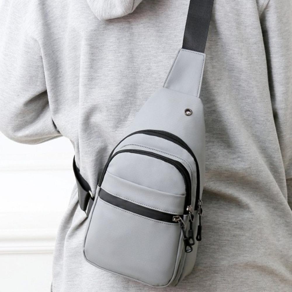 Multi-functional Nylon Crossbody Bag Square Phone Pouch Bag Fashion Men Chest Bag Female
