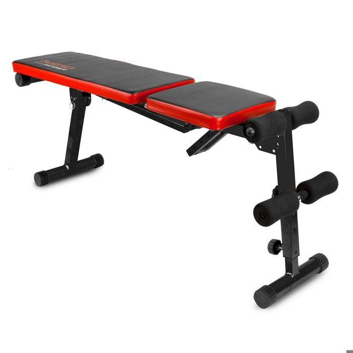 Banc d'exercice abdominal - JANSHOP - Réglable - Pliable - Confort maximal - Supporte jusqu'à 100 kg - Métal durable