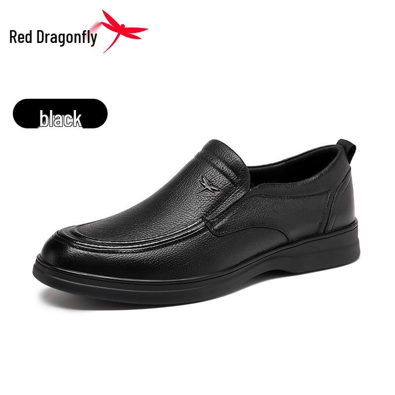 Men s Genuine Leather Slip-On Casual Shoes – Red Dragonfly Soft Sole & Surface 38
