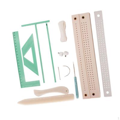 Book Binding Kit, Ruler Straight Curved Pin, Punch Guide Set