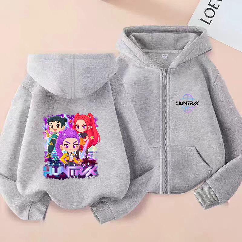 

K-pop Мисливці на демонів Куртки на блискавці для хлопчиків дівчаток Аніме Милий Худі Куртки Дитяча Осінна Мода Спортивний одяг Дитячий одяг 160