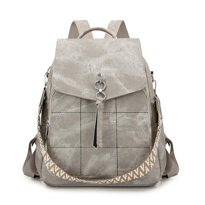 Women's Multifunctional Shoulder Bag PU Large Capacity Travel Backpack
