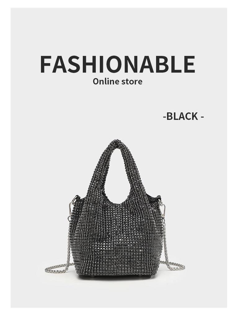 Cross-Border Rhinestone-Full Women's Evening Handbag: Shiny Diamond Inlaid Chain Shoulder/Crossbody Bag