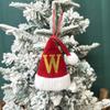 Mini Letter Christmas Hat Christmas Tree Pendant Decorations Hanging Ornament Cute Plush Velet Santa's Hat Christmas Home Decor