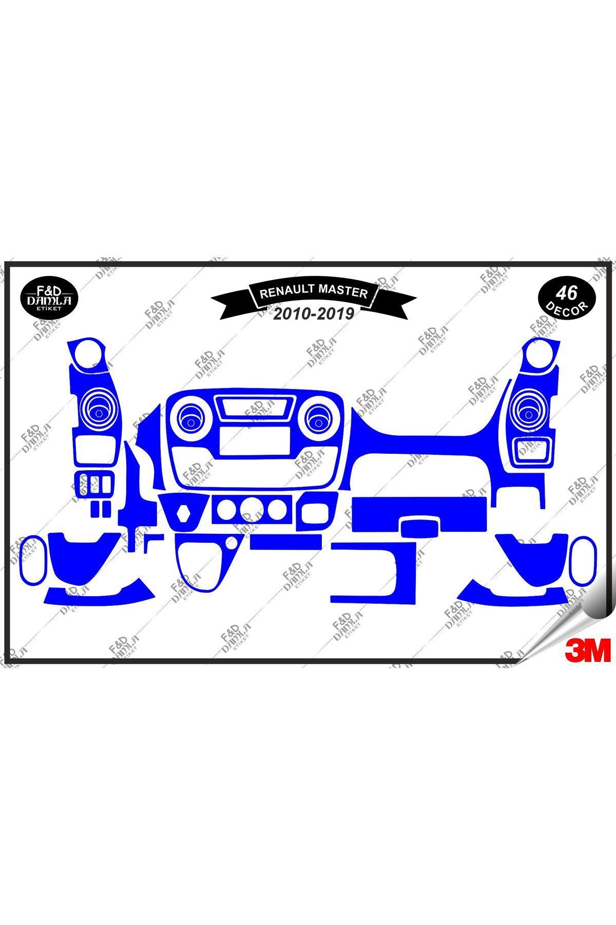 

Renault Master 3 (2010-2019) Torpido Konsol Trim Göğüs Maun Kaplama Set 46 Parça Mavi