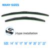 Car Wiper Universal U-type Soft Rubber Wiper HD Quiet Durable Front Windscreen Automotive Wiper 14" 16" 17" 18" 19" 20" 21" 22"