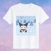 Childrens Pure Cotton Short Sleeved Japanese Cute Rabbit Cute Cute Kuromi Cartoon Printed Parentchild Tshirt Half Sleeve