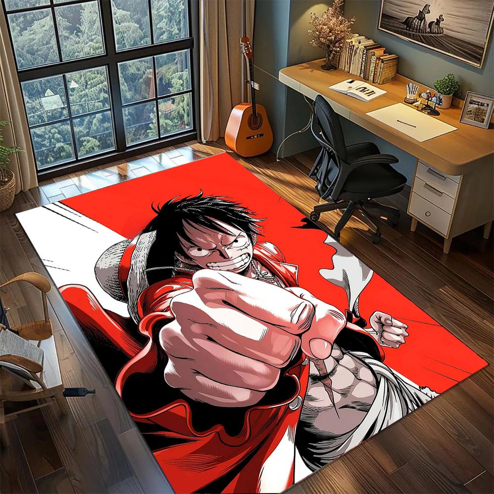 Luffy Bedroom & Gamer Room Carpet Rug, Non Slip Washable Large Area Floor Mat Home Decor.-TING