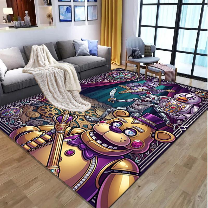 Five Nights at Freddy's Pattern Rug, Indoor/Outdoor Mat, for Picnic, Gameroom, Bedroom, Office, Living Room, Home Decor Carpet, Birthday Gift