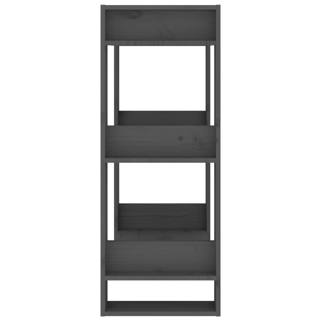 Bookshelf Room Divider Grey 60 x 35 x 91 cm Solid Pine Wood