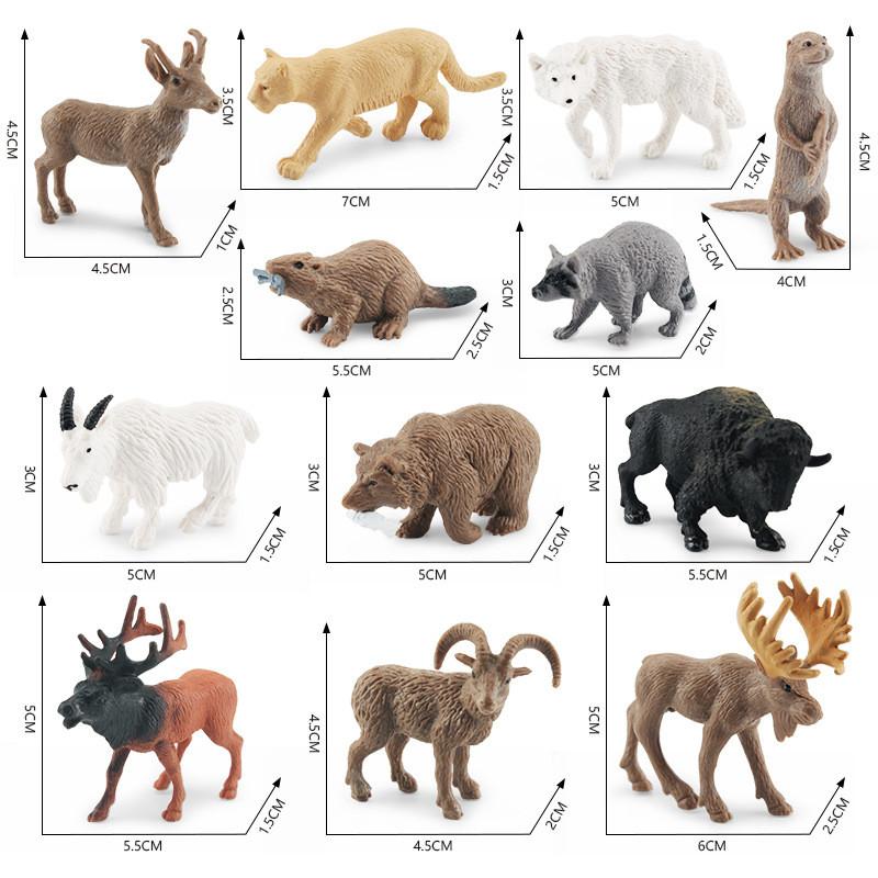 Authentic Pvc Forest Animal Figurine Collection Featuring Raccoon Moose And Otter