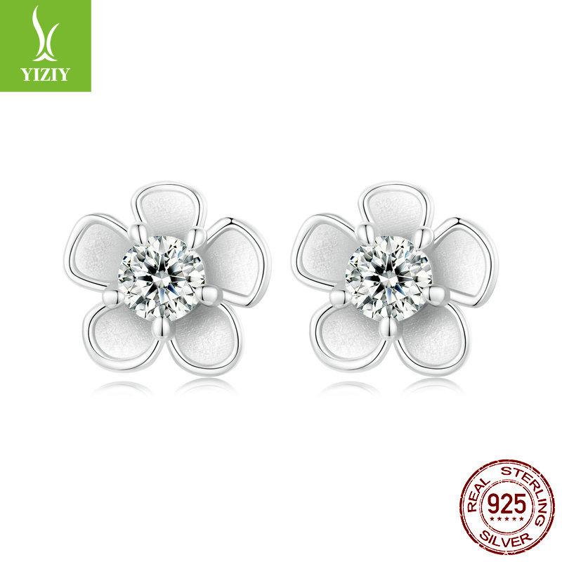 10 Points Moissanite Flower Stud Earrings For Women, Simple, Exquisite And Elegant Small Flower S925 Sterling Silver Earrings.