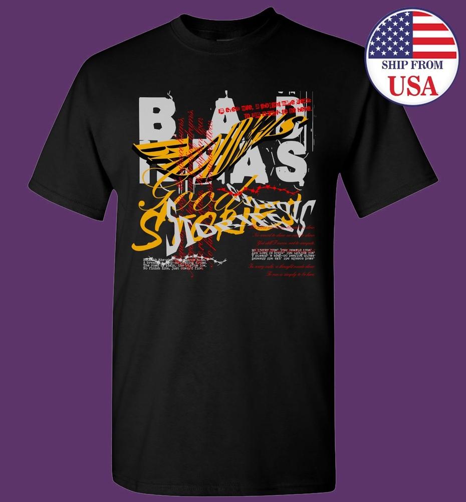 Abstract Grunge T-Shirt Bad Ideas Chaos Graphic Tee Distressed Streetwear