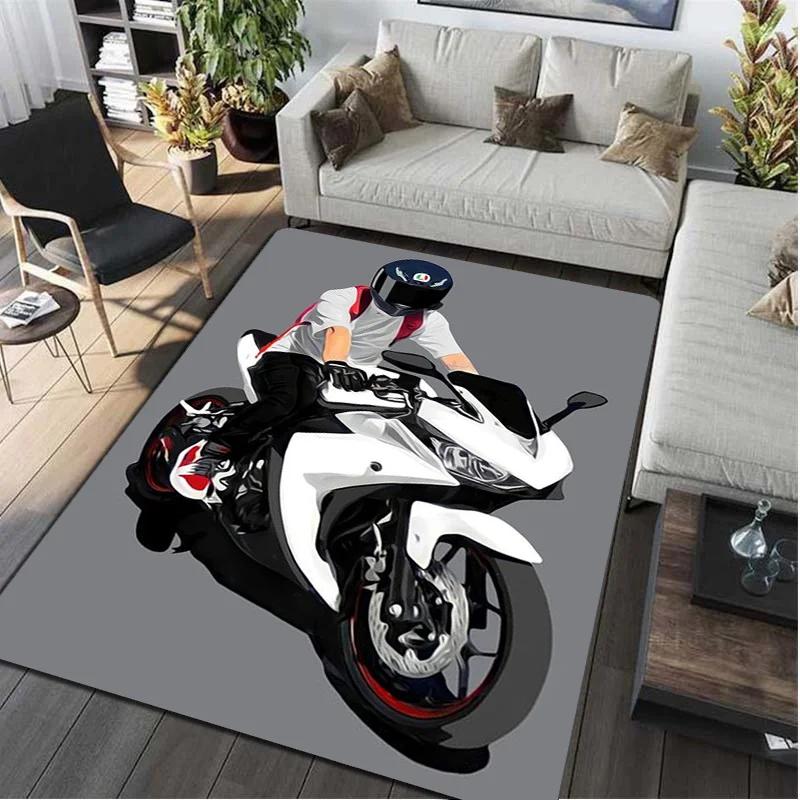 Motorcycle Motorbike Rider Carpet Area Rug Mat Floor Doormat Sofa Entracne Rugs for Living Room Bedroom Playroom Dropshipping