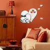 5-Piece Heart-Shaped Acrylic Mirror Wall Stickers - Self-Adhesive Decorative Decals for Bedroom, Living Room, or TV Background Wall.