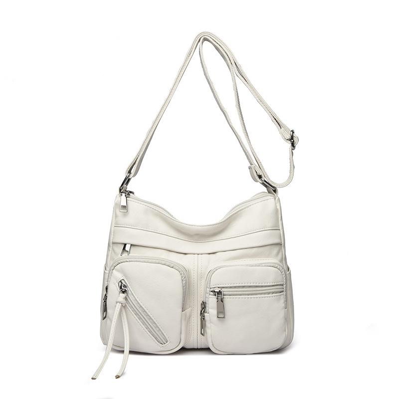 Bolso de Hombro Único para Mujer con Múltiples Bolsillos, Bolso de Mano Suave, Bolso Cruzado Informal, Bolso Retro Tipo Mamá para Mujer